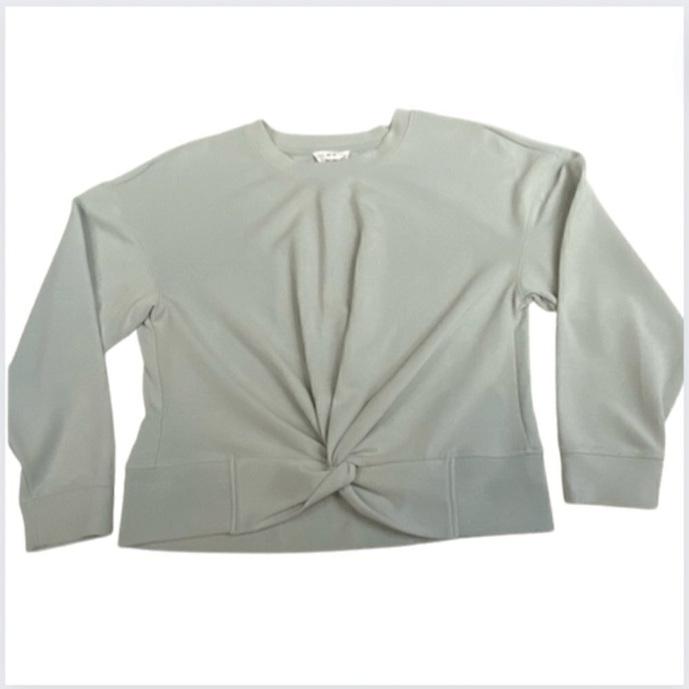 For The Republic gathered waist seafoam green long-sleeve jersey, Large